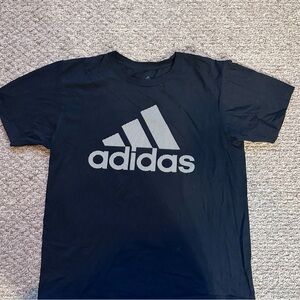 Adidas Men's Black Tee with White Logo